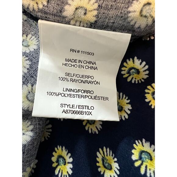 AUW 2X Daisy Floral Navy Blue Sundress Sleeveless Summer Dress - Picture 8 of 16